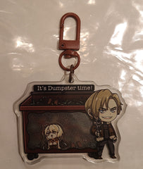 Dumpster Time 2.5" acrylic keychain shaker charm