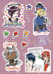 Silly Villain Boys Sticker Sheet Vol 1.