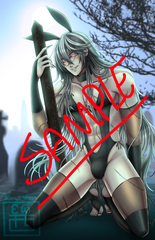 Silver Shinigami Bunny Print
